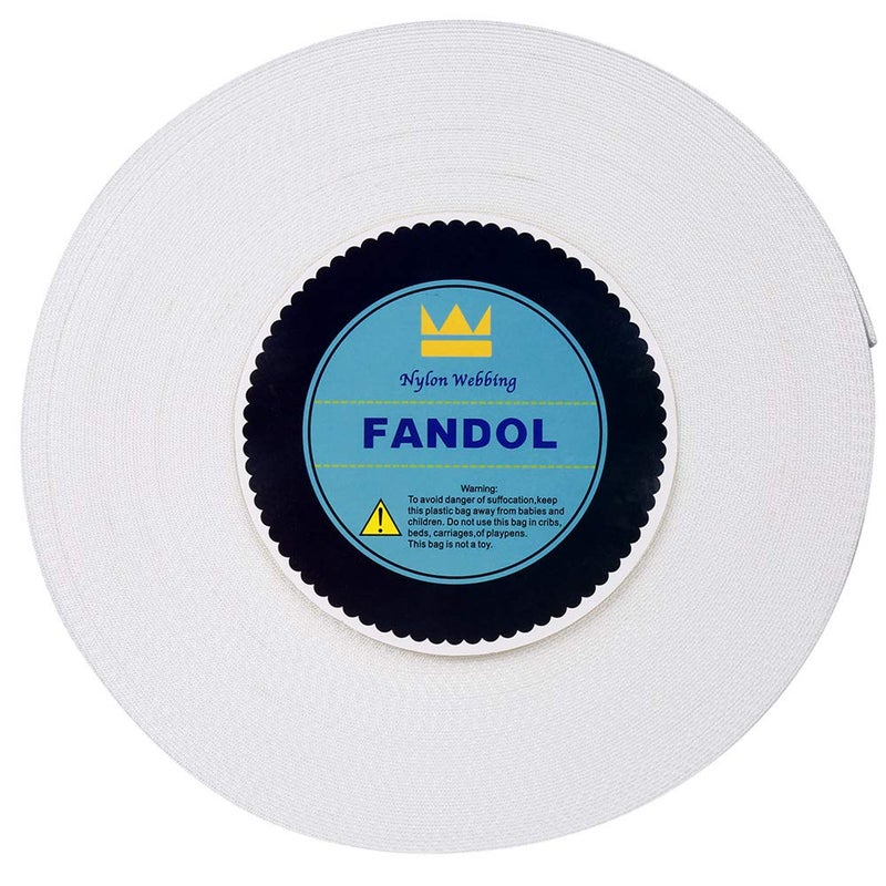 FANDOL Nylon Webbing - Heavy Duty Strapping for Crafting Pet Collars, Shoulder Straps, Slings, Pull Handles - Repairing Furniture, Gardening, Outdoor Gear & More (1 inch x 10 Yards, White) - Image 2